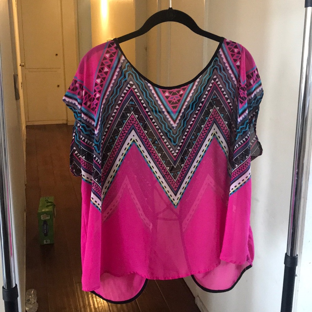 Adorable neon cross cross back summer top